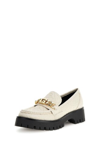 Kadın ALMOSTY4 g Logolu Makosen - Beyaz 