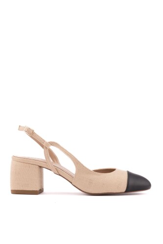 Kadın Arkası Açık Topuklu - Bej 