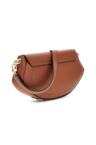 Kadın Asimetrik Kapaklı Yarım Ay Omuz Çantası - Kahverengi - Guess