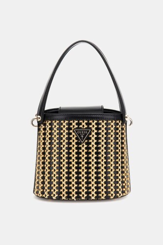 Kadın Atalia Rafya Mini Kova Çanta - Siyah 