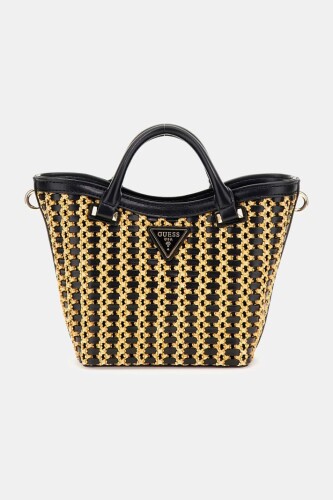 Kadın Atalia Rafya Mini Tote El Çantası - Siyah 