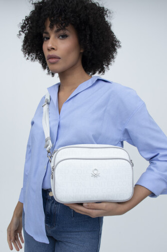 Kadın Benetton Çapraz Çanta - Beyaz / Açık Gri - Benetton