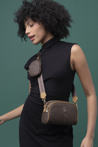 Kadın Benetton Çapraz Çanta - Kahve Camel 