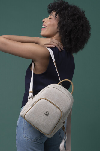 Kadın Benetton Sırt Çantası - Bej - Camel 