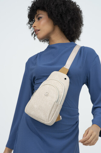 Kadın Benetton Vücut Çantası - Bej Camel 