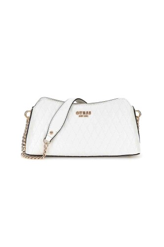 Kadın Betula Top Fermuarlı Omuz Çantası - Beyaz - Guess