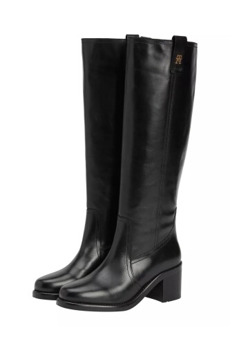 Kadın Blok Topuklu Binici Çizmesi - Siyah 