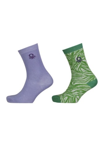 Kadın BNT-W24078 2 li Soket Çorap - Mix 