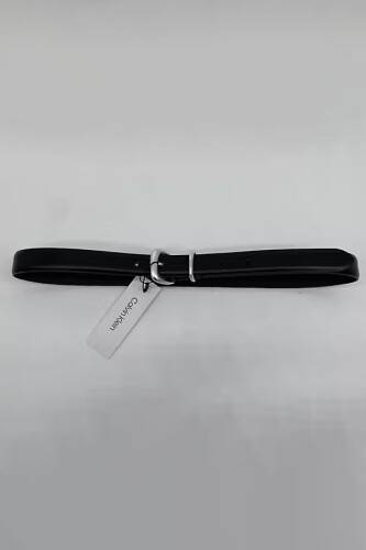 Kadın Buckle 25 Mm Klasik Metal Tokalı Kemer - Siyah 