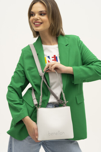 Kadın Çapraz Çanta - Beyaz A.Gri - Benetton