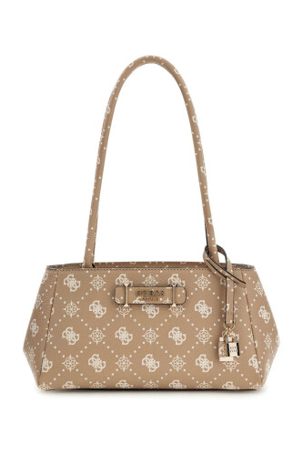 Kadın Carrie Logo Omuz Çantası - Koyu Bej 