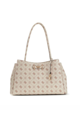 Kadın Carrie Logo Omuz Çantası - Krem/Vizon 