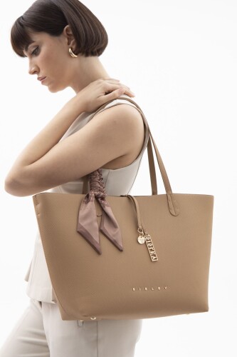 Kadın Çift Askılı Kırınkıl Kol Çantası - Camel 