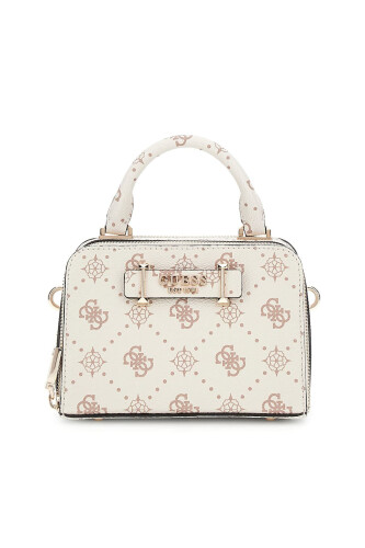 Kadın Çift Bölmeli Monogram Desenli Mini Bowling Çanta - Mix - Guess