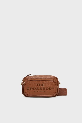 Kadın Çift Fermuarlı ve Geniş Askılı Omuz Çantası - Taba 