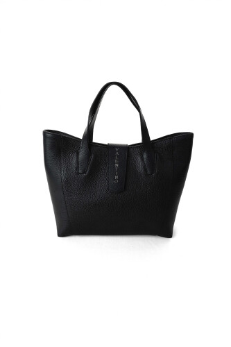 Kadın Çıkarılabilir Askılı Deri Omuz Çantası - Siyah 