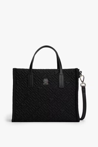 Kadın City Mini Tote Monogram Desenli El Çantası - Siyah 