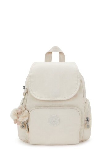 Kadın City Zip Mini Basic Sırt Çantası - Bej 
