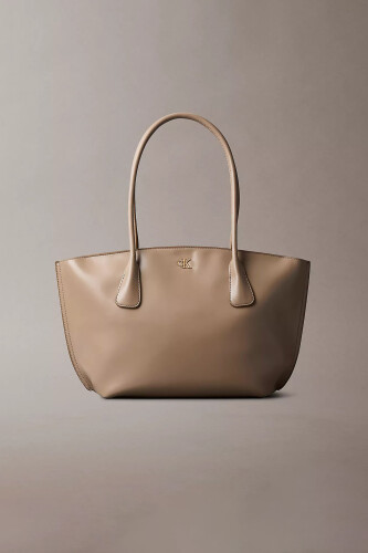 Kadın Ck Medium Dome Tote Omuz Çantası - Bej 