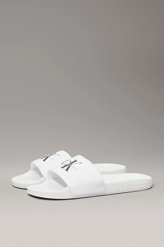 Kadın Ck Monogram Terlik - Beyaz - Calvin Klein