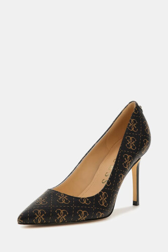 Kadın Dabbey 4G Logolu Topuklu Ayakkabı - Kahverengi/Siyah 