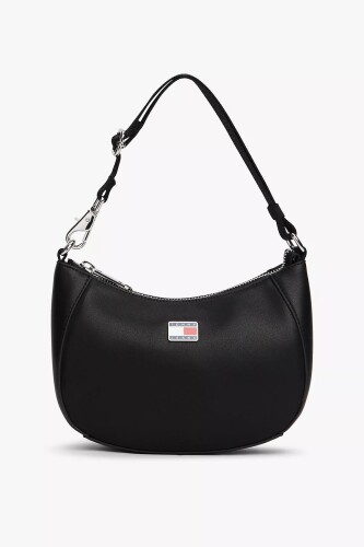 Kadın Daily Elevated Yarım Ay Tasarımlı Logo Rozetli Omuz Çantası - Siyah 