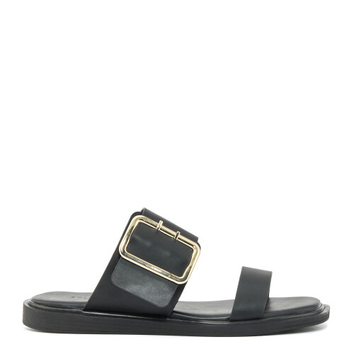 Kadın Deyla Düz Terlik-Siyah 