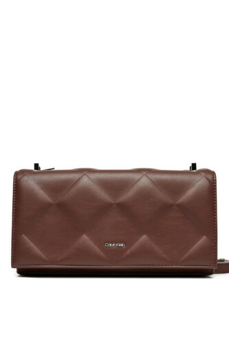 Kadın DIAMOND QUILT CONV Omuz Çantası - Kahverengi 