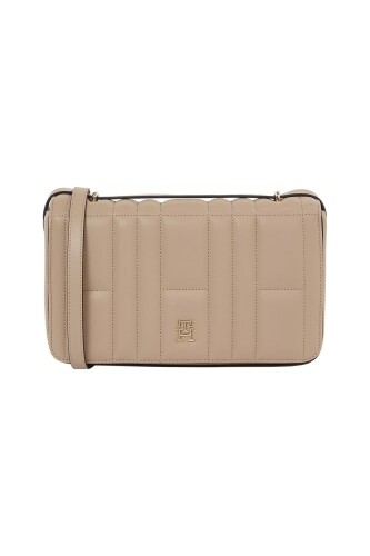 Kadın Dikdörtgen Kapitone Omuz Çantası - Bej - Tommy Hilfiger