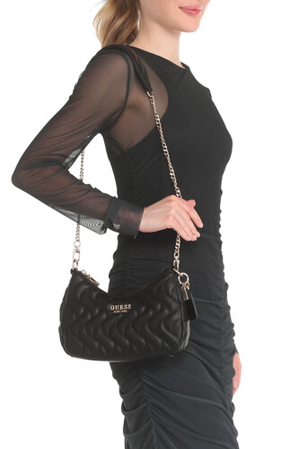 Kadın Eco Mai Kapitoneli Çapraz Çanta-Siyah - Guess