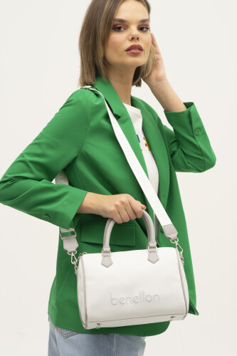 Kadın El ve Omuz Çantası-Beyaz-A.Gri 