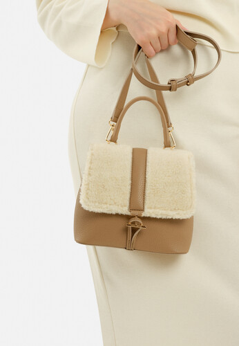 Kadın El ve Omuz Çantası-Vizon 