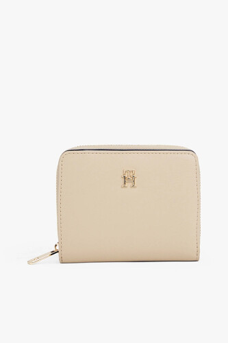 Kadın Fermuarlı Bölmeli Cüzdan - Bej 