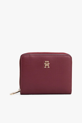 Kadın Fermuarlı Bölmeli Cüzdan - Bordo - Tommy Hilfiger