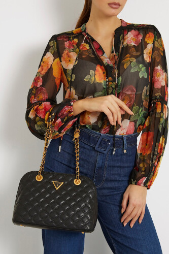 Kadın Giully Kapitoneli Çapraz Çanta - Siyah - Guess