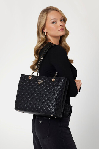 Kadın GIULLY LARGE TOTE Omuz Çantası - Siyah - Guess