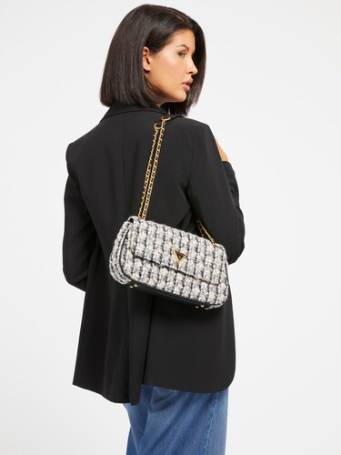 Kadın Giully Tüvit Çapraz Çanta-Siyah 