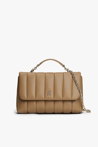 Kadın Grace Dikey Kapitoneli Medium Tote Omuz Çanta - Bej - Tommy Hilfiger