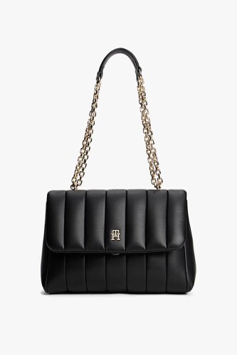 Kadın Grace Dikey Kapitoneli Medium Tote Omuz Çanta - Siyah - Tommy Hilfiger
