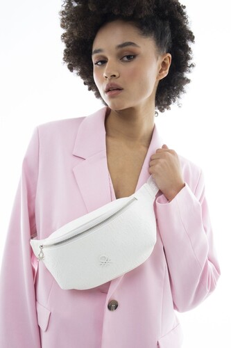 Kadın Graffiti Bel Çantası BNT_1060-Beyaz 