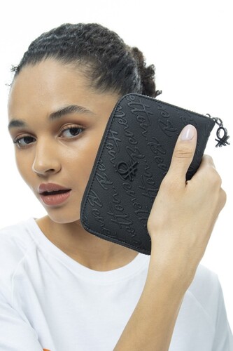 Kadın Graffiti Cüzdan BNT_984-Siyah 