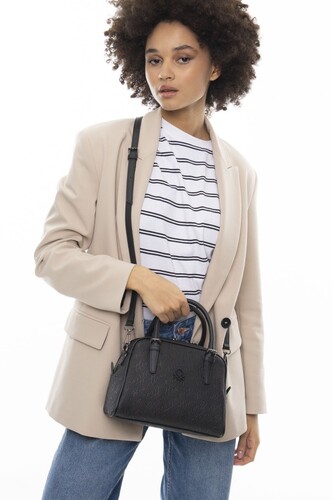 Kadın Graffiti El ve Omuz Çantası BNT_1049-Siyah 