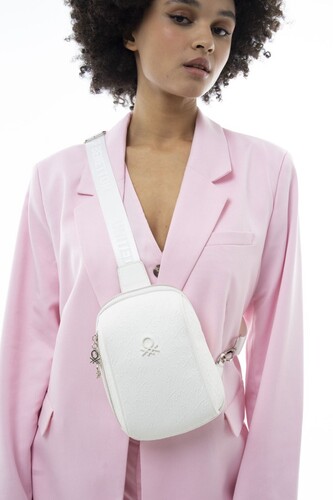 Kadın Graffiti Vücut Çantası-Beyaz 