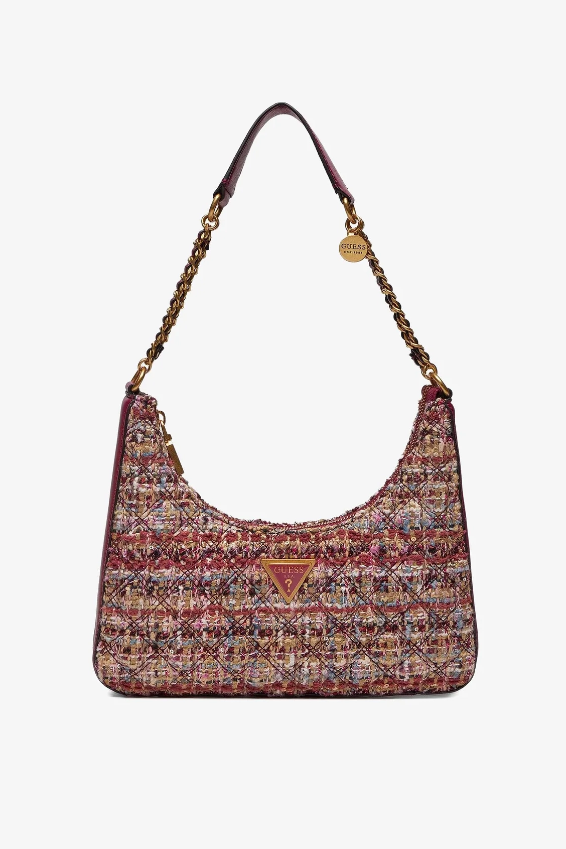 Kadın Guess Giully Zip Omuz Çanta - Mor 