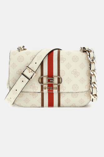 Kadın Guess Nelka 4G ve Peony Logolu Çapraz Çanta - Krem - Guess