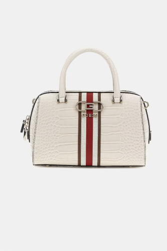Kadın Guess Nelka Timsah Desenli El Çantası - Krem 
