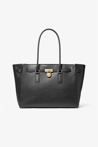 Kadın Hamilton Moderne Tote Kilit Aksesuarlı Omuz Çantası - Siyah 