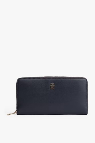 Kadın İkonik Logolu Fermuarlı Cüzdan - Lacivert - Tommy Hilfiger
