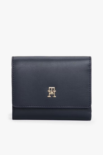 Kadın İkonik Logolu Üç Katlı Cüzdan - Lacivert - Tommy Hilfiger