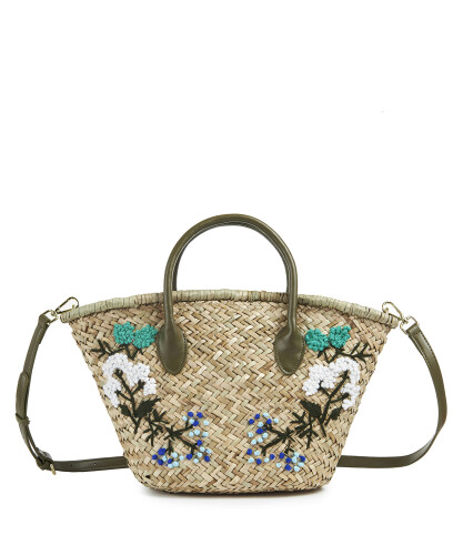 Kadın İşlemeli Hasır Çanta - 